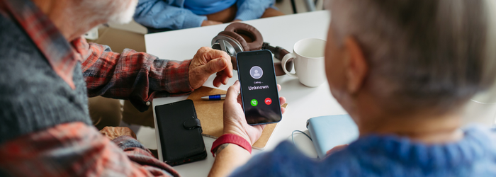 Person receiving an unknown call