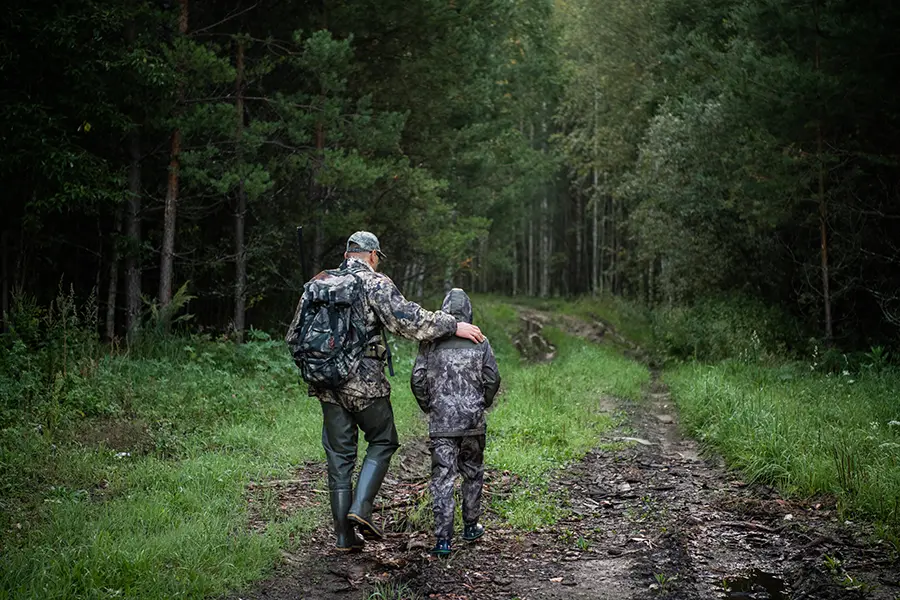 dad and son hunting