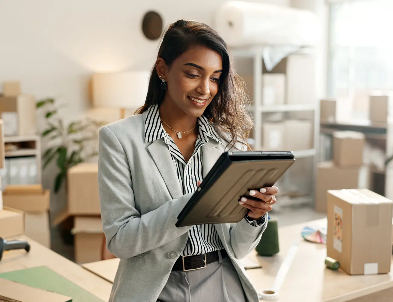 business woman with tablet