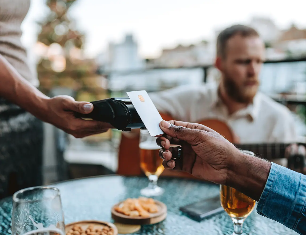 hand with credit card