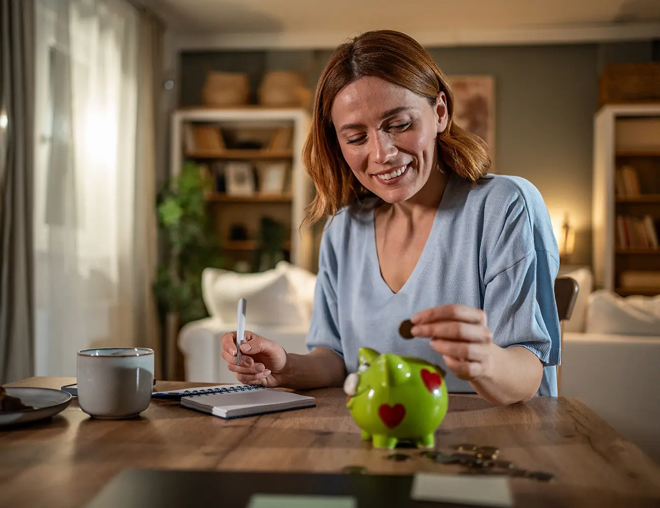 woman saving money