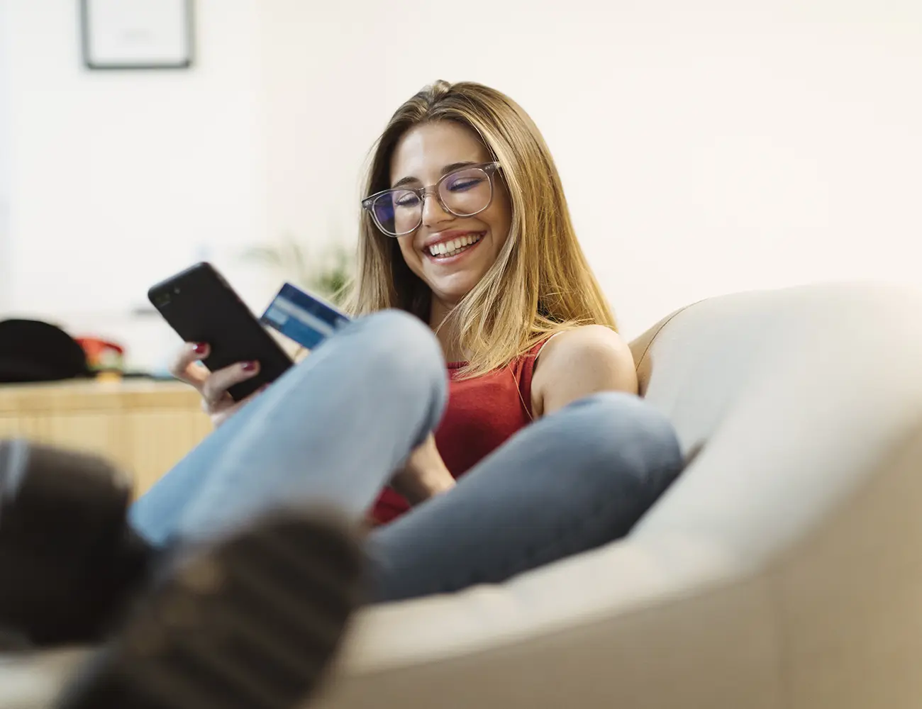 woman on couch